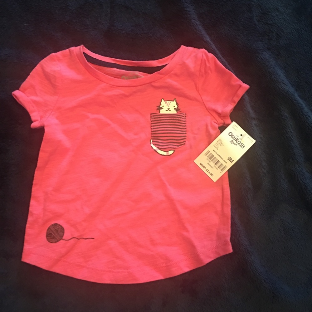 Nwt Oshkosh pink pocket tshirt